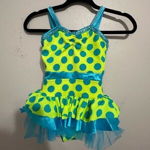 Weissman Surf Crazy Dance Costume - Neon Yellow and Teal 🩰